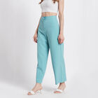 Solid High Rise Trousers, Light Blue, small image number null