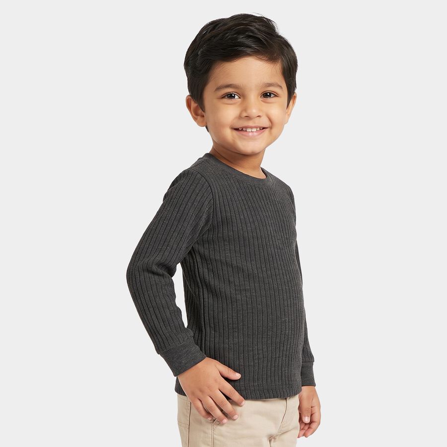 Boys Charcoal Long Sleeve Thermal, Charcoal, large