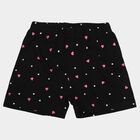 Girls Black Regular Fit Casual Shorts, काला, small