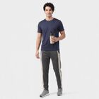 Men's Dark Grey Regular Fit Side-Panel Track Pants, गहरा ग्रे, small