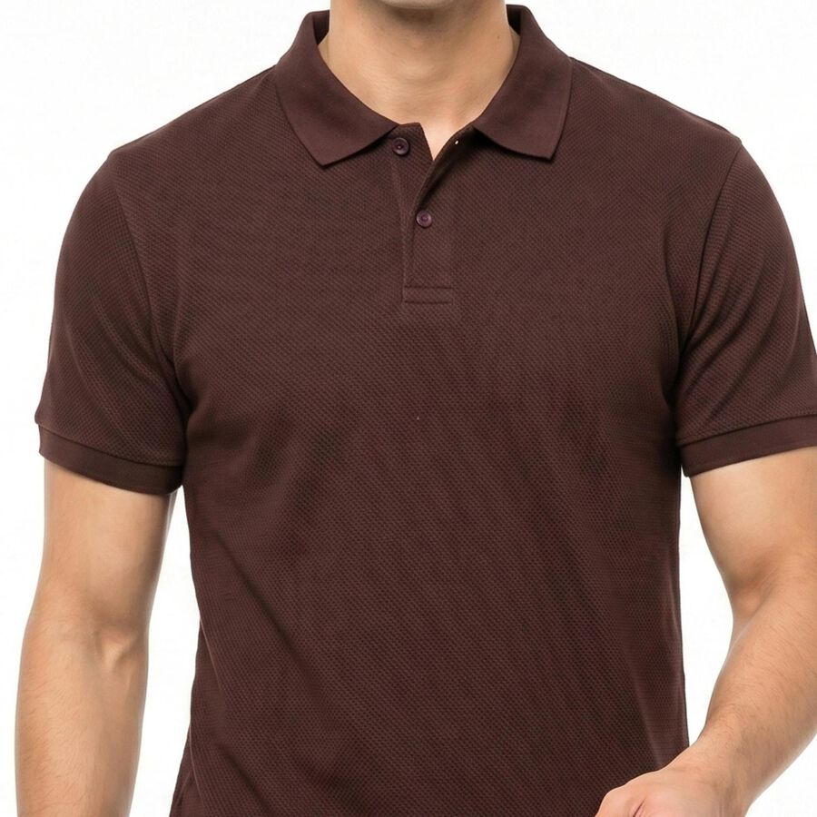 Men's Maroon Polo Neck Polo T-Shirt, मरून, large