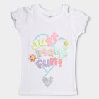 Girls' 100% Cotton T-Shirt, White, small