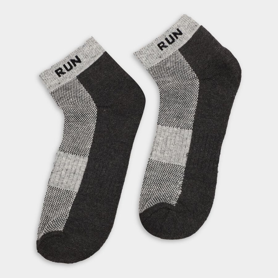 Men's Socks (Pack of 3), काला, large