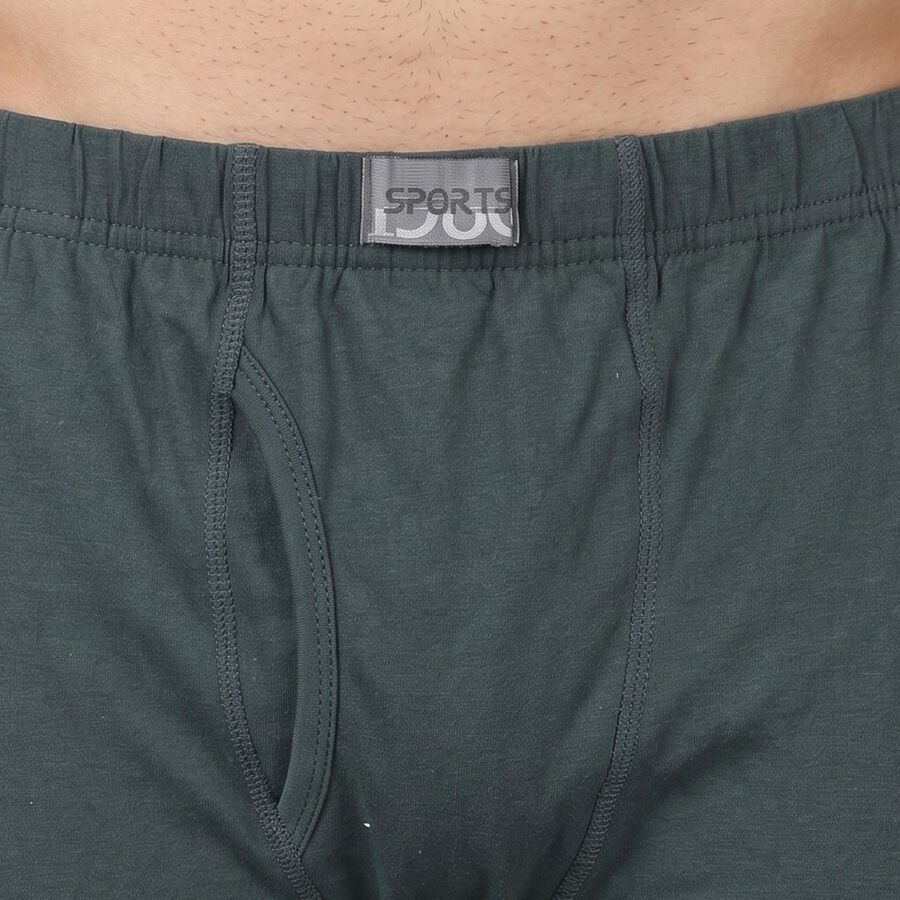 Men's Mid Blue Regular Fit Solid Trunks, मध्यम नीला, large