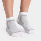 Men's Ankle Length Pack of 3 Socks ( Grey, White, Black ), काला, small