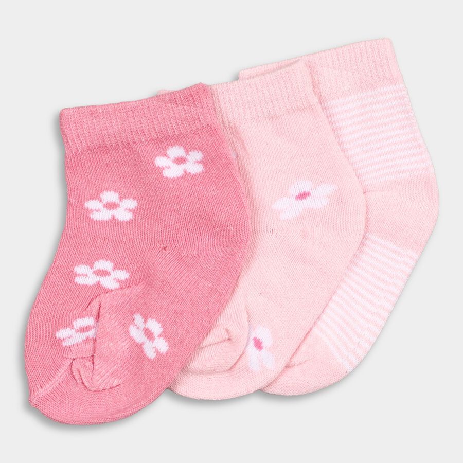 Infant's Socks (Pack of 3), Pink, large