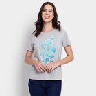 Ladies' 100% Cotton Round Neck T-Shirt , मिश्रित हल्का ग्रे, small image number null
