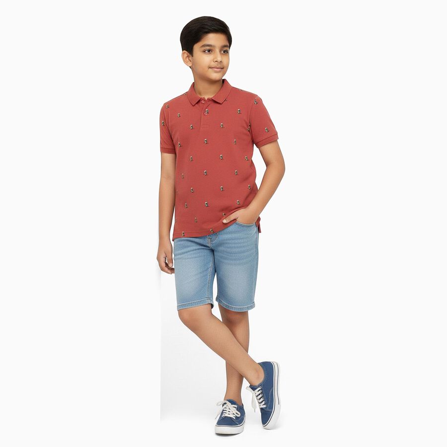 Boys' Half Sleeves T-Shirt, Pink, large image number null