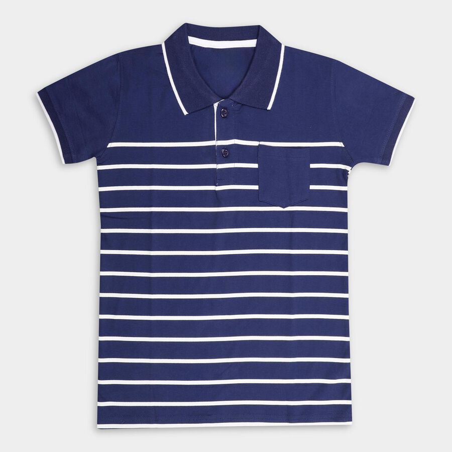 Boys' Half Sleeves T-Shirt , Navy Blue, large image number null