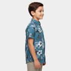 Boys Navy Blue Button-Down Casual Shirt, Navy Blue, small