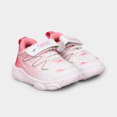Girls Bright Pink Velcro Casual Shoes