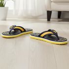 Kids Yellow Printed Flip-Flop Slippers, पीला, small