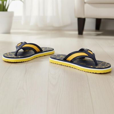 Kids Yellow Printed Flip-Flop Slippers