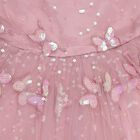 Girls' Pink Round Neck Romantic Frock, Pink, small image number null