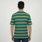 Men's Green Round Neck Casual T-Shirt, Dark Green, small