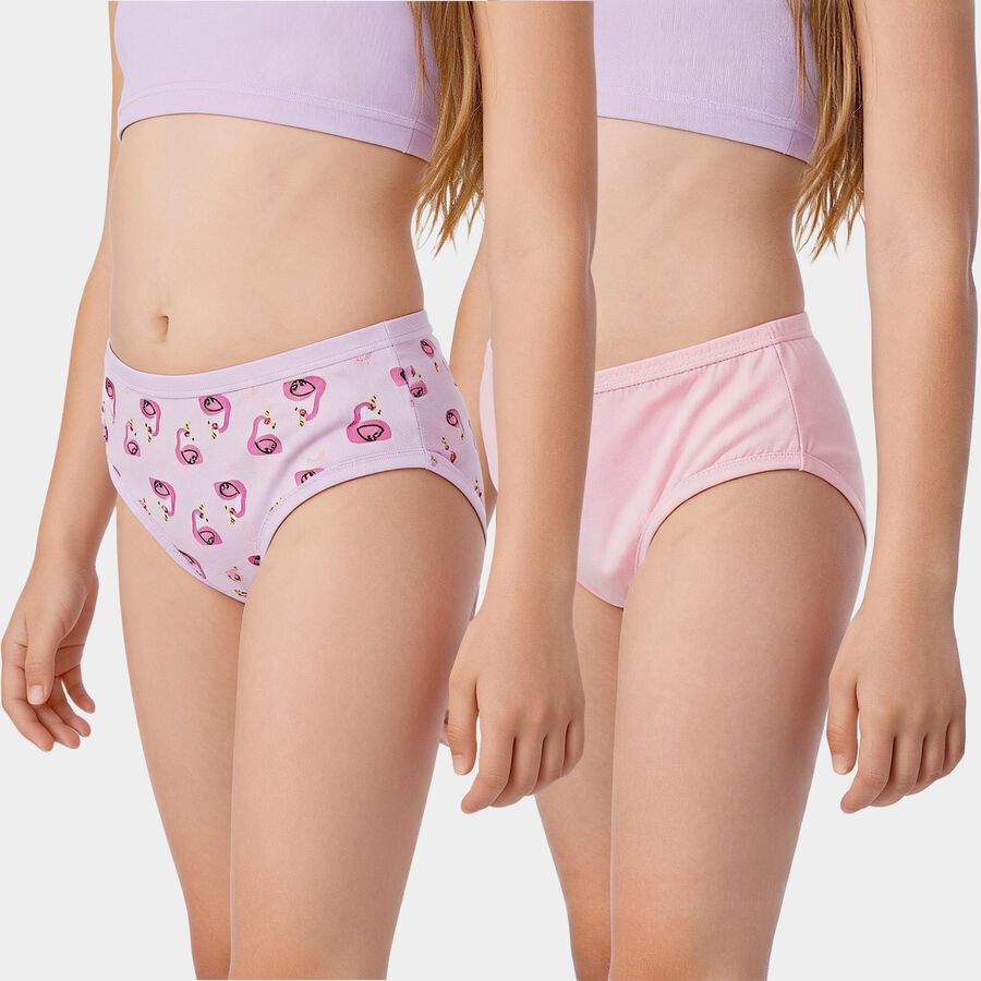 Girls' Light Blue Regular Fit Printed Panty, हल्का नीला, large