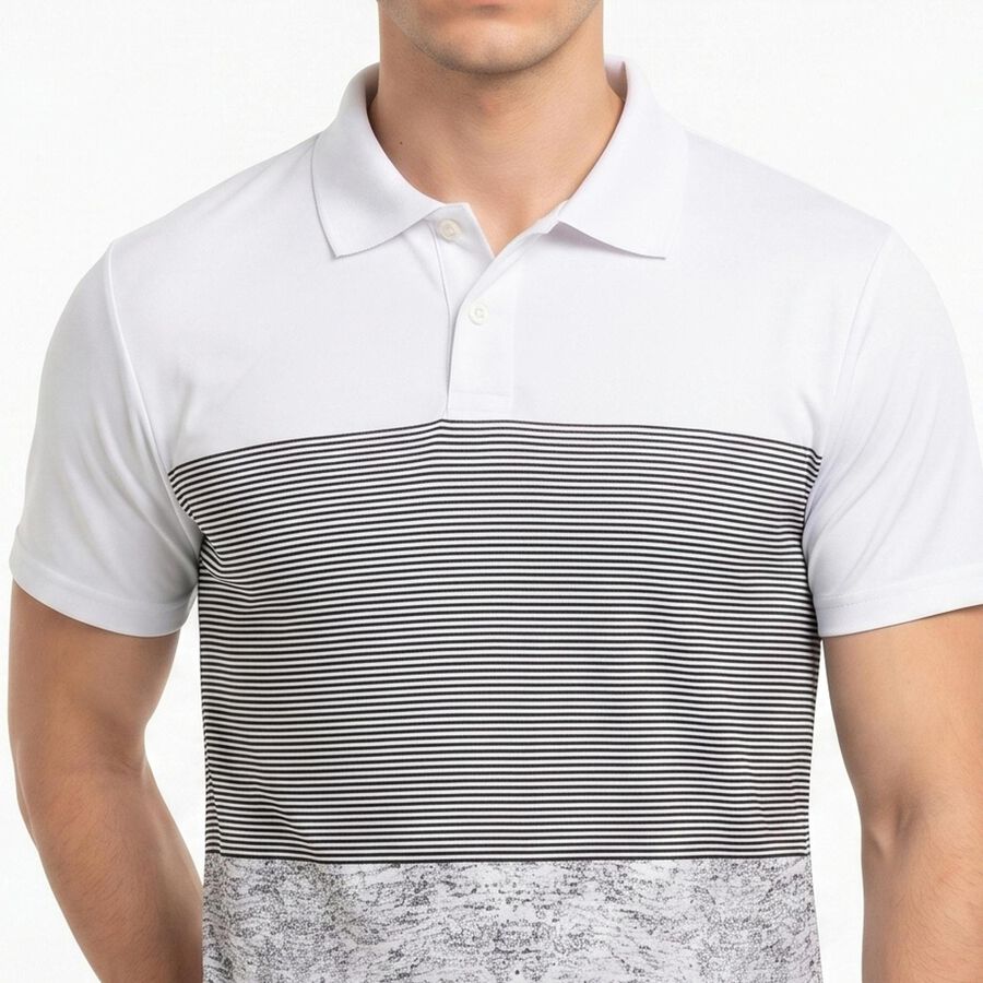 Men's White Crew Neck Regular Drifit T-Shirt, सफ़ेद, large