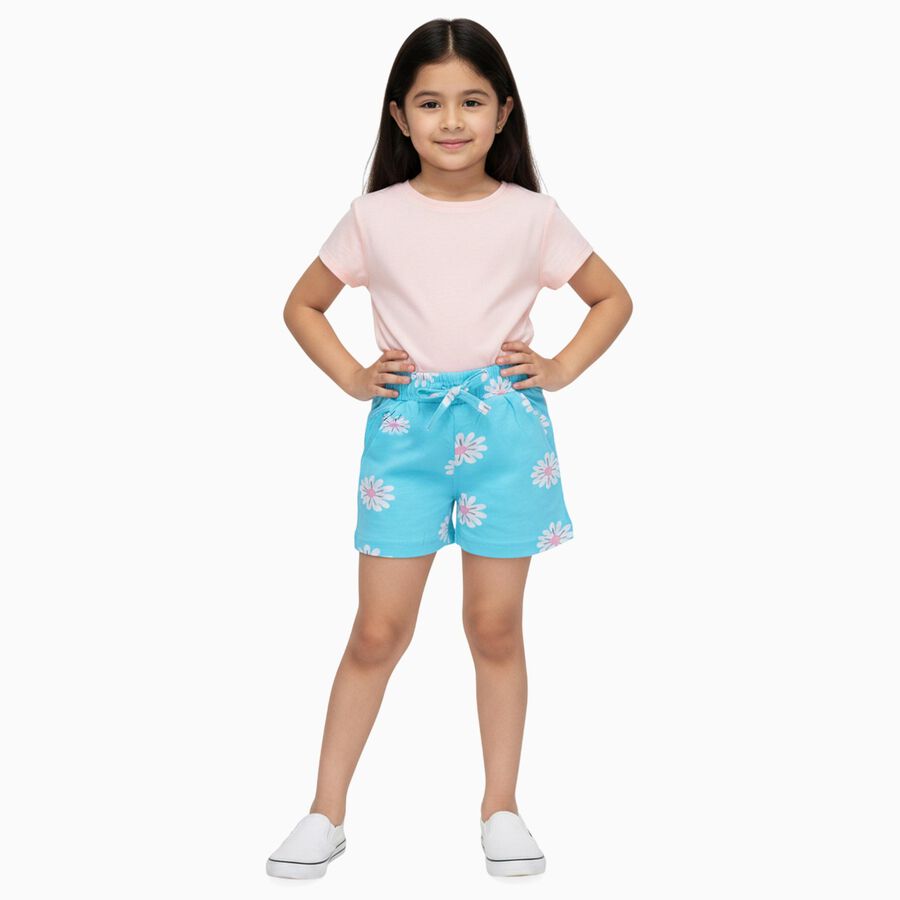 Girls' Shorts, एक्वा, large