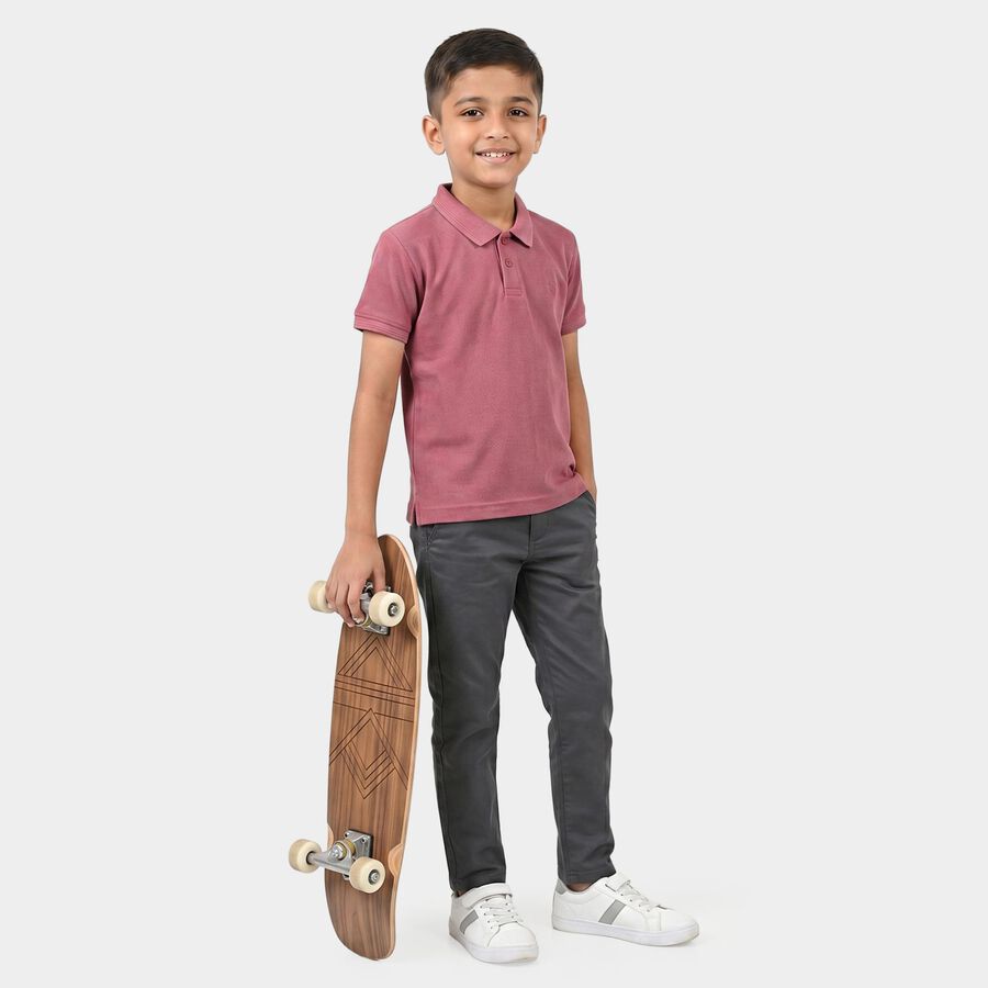 Boys Pink Polo Neck Polo Boys T-Shirt, गुलाबी, large