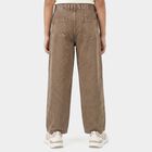 Girls Brown Straight Fit Washed Jeans, Brown, small