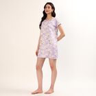 Women's Lilac V-Neck Romantic Nighty, Lilac, small