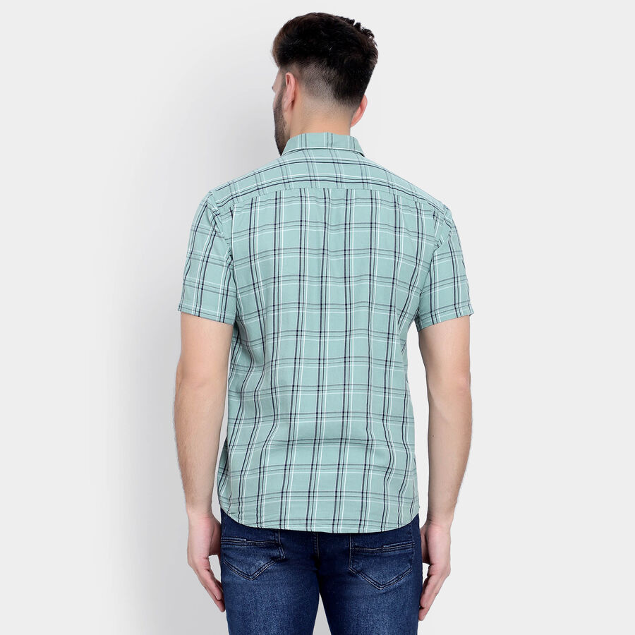 Cotton Checks Casual Shirt, Light Green, large image number null