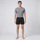 Men's Black Regular Fit Solid Boxers, काला, small