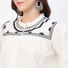 Women's Off-White Cotton Classic Collar Casual Shirt, Off White, small