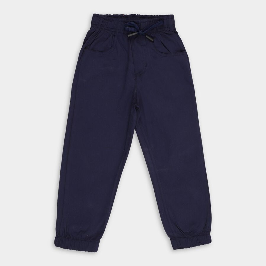 Boys' 100% Cotton Trousers, Navy Blue, large image number null