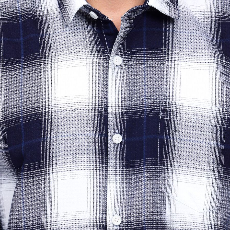 Men's 100% Cotton Casual Shirt, गहरा नीला, large image number null