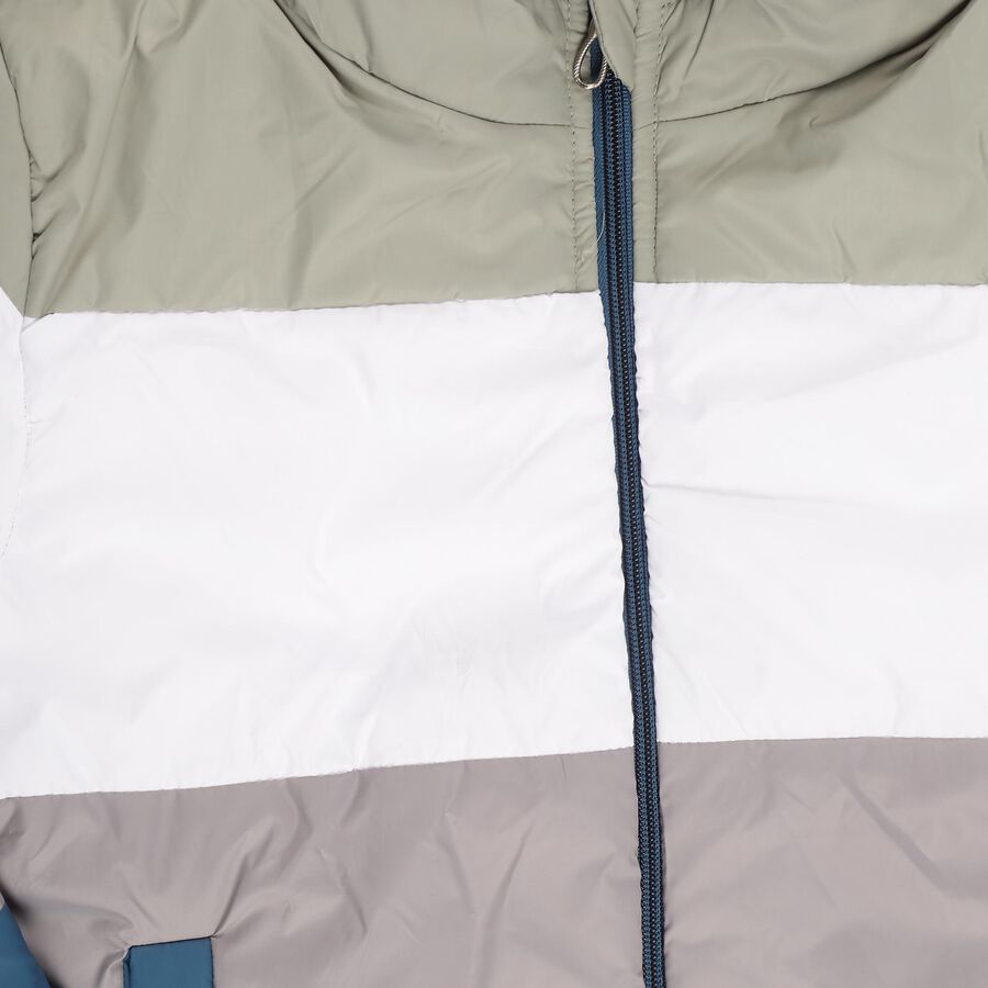 Boys' Multicolor Hooded Casual Jacket, गहरा नीला, large image number null