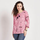 All Over Print Straight Kurti, Pink, small image number null