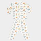 Infants Cotton Printed Night Suit, White, small image number null