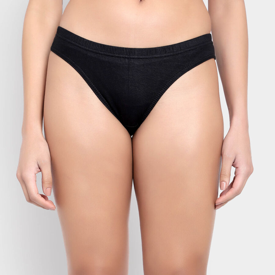 Cotton Solid Panty, Black, large image number null