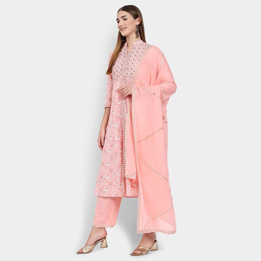 Ladies' 100% Cotton Kurta , हल्का गुलाबी, large image number null