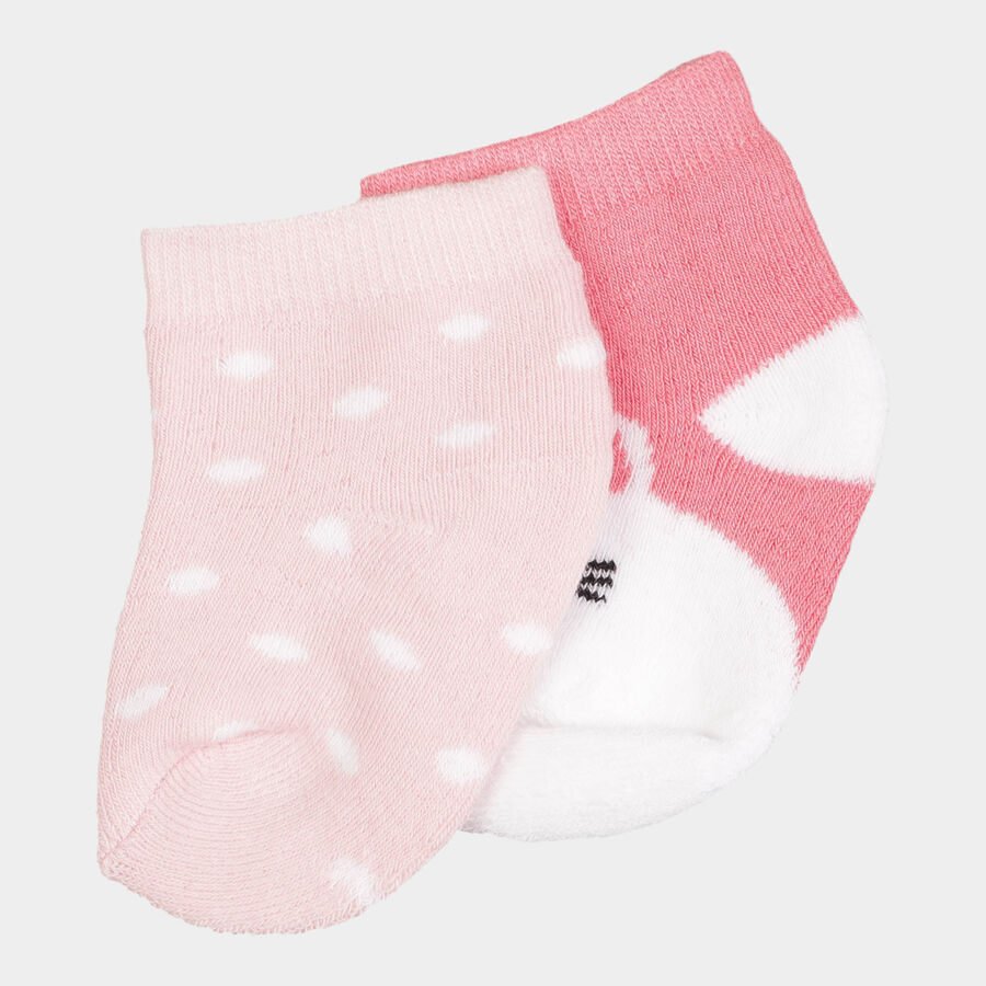 Infants Cotton Solid Socks, Pink, large image number null