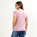 Women's Soft Lilac Purple Round Neck Graphic Printed T-Shirt, Lilac, small