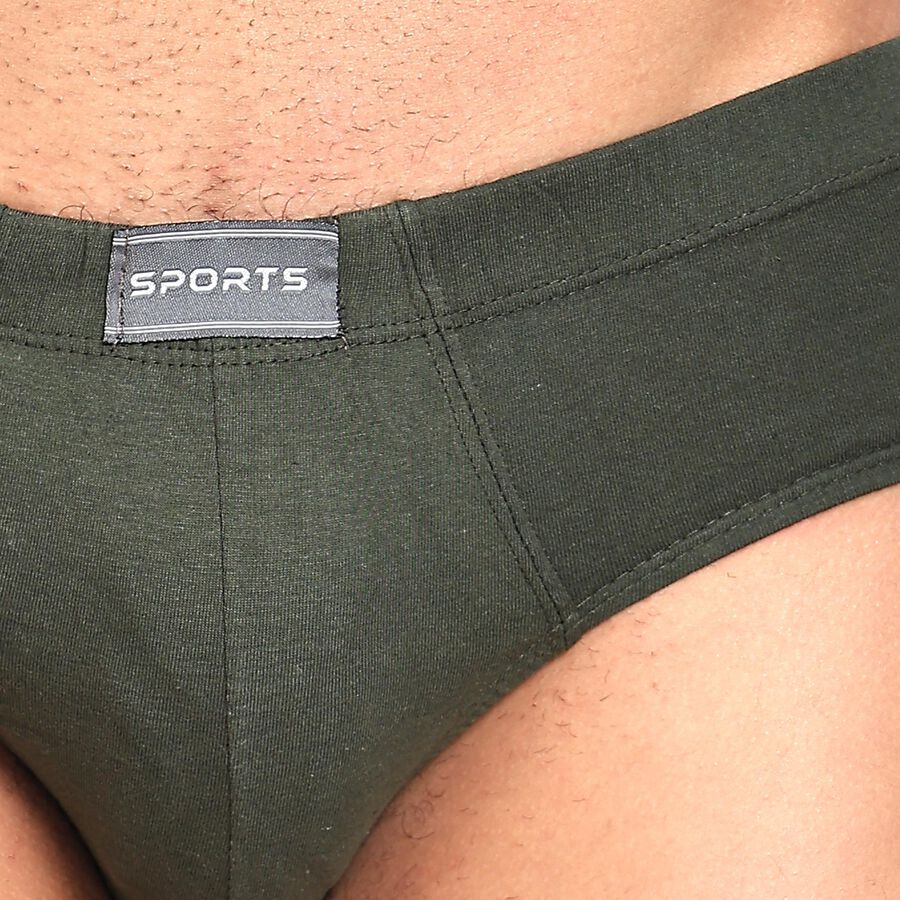 Men's 100% Cotton Briefs , Olive, large image number null