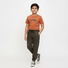 Boys' Dark Olive Green Regular Fit Cargo Trousers, Olive, small image number null