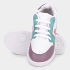 Girls Bright Pink and Purple Lace-Up Casual Shoes, Pink, small image number null