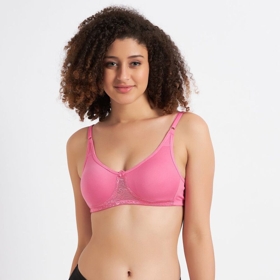 Ladies' Non-Padded Bra, Pink, large image number null