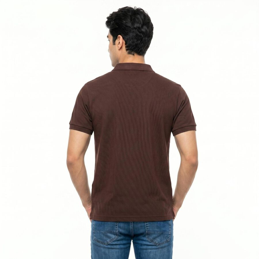 Men's Maroon Polo Neck Polo T-Shirt, मरून, large