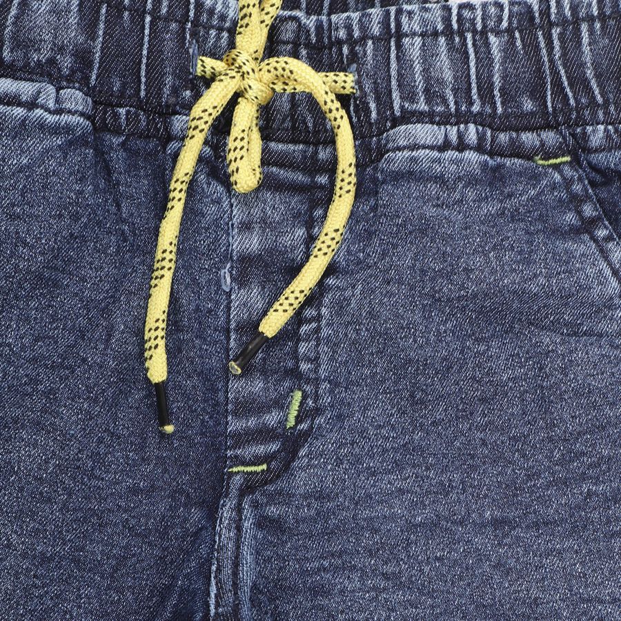 Boys' Stonewashed Blue Relaxed Fit Jogger Jeans, Dark Blue, large image number null