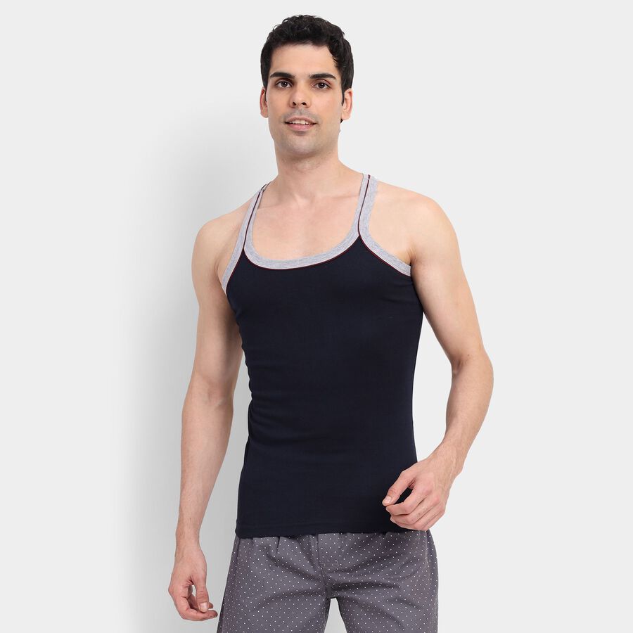 Men's 100% Cotton Gym T-Shirt , Navy Blue, large image number null