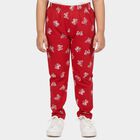 Girls' Fuchsia Regular Fit Butterfly Printed Cotton Blend Pyjama, Fuchsia, small