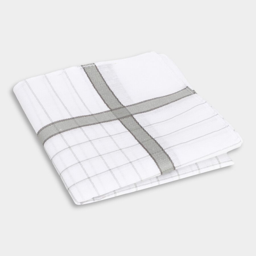 Men's Cotton Hanky, Light Grey, large