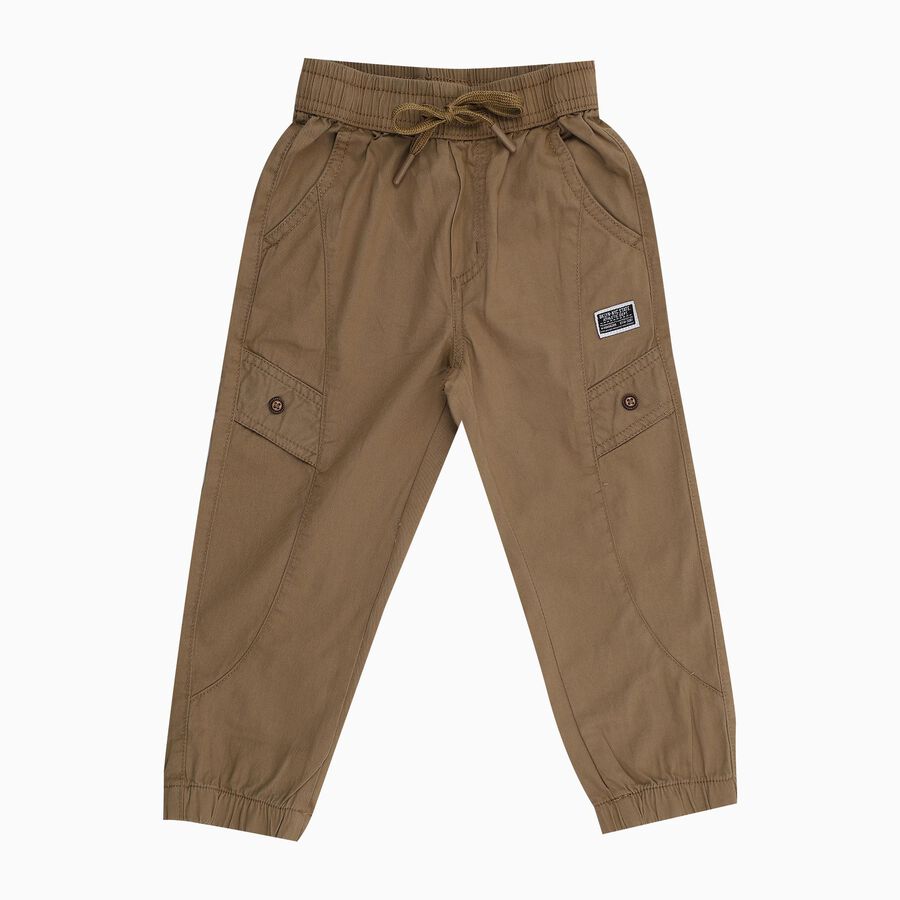 Boys' 100% Cotton Trouser, Khaki, large image number null