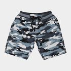 Boys' Light Grey Regular Fit Printed Bermuda Shorts, हल्का ग्रे, small