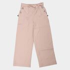 Girls' Pink Wide Leg Tie-Up Trousers, Light Pink, small