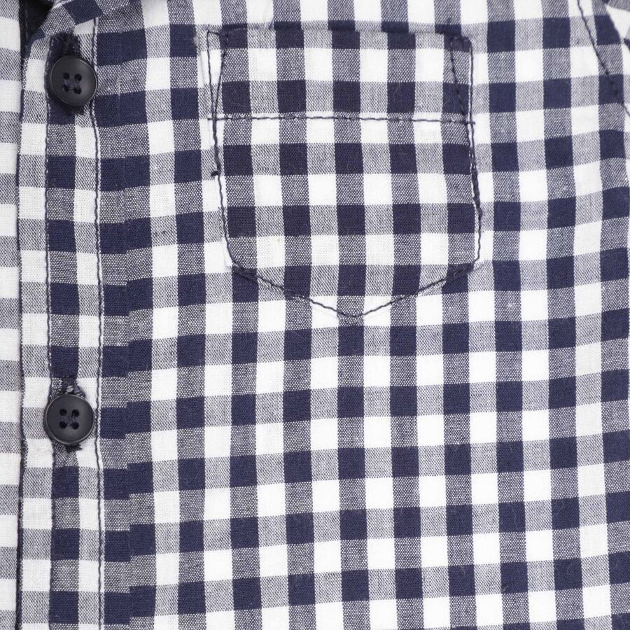Infants Cotton Solid Casual Shirt, Navy Blue, large image number null
